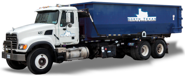 Delivery truck with a roll off container