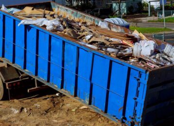 Roll off container full of construction debris